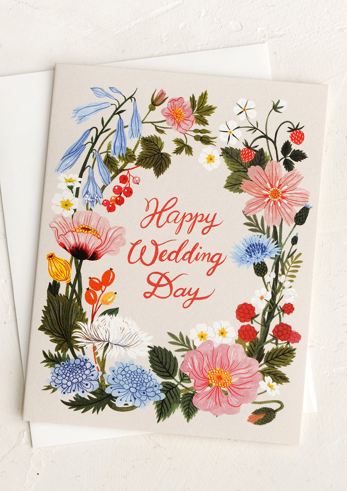 Floral Happy Wedding Day Card