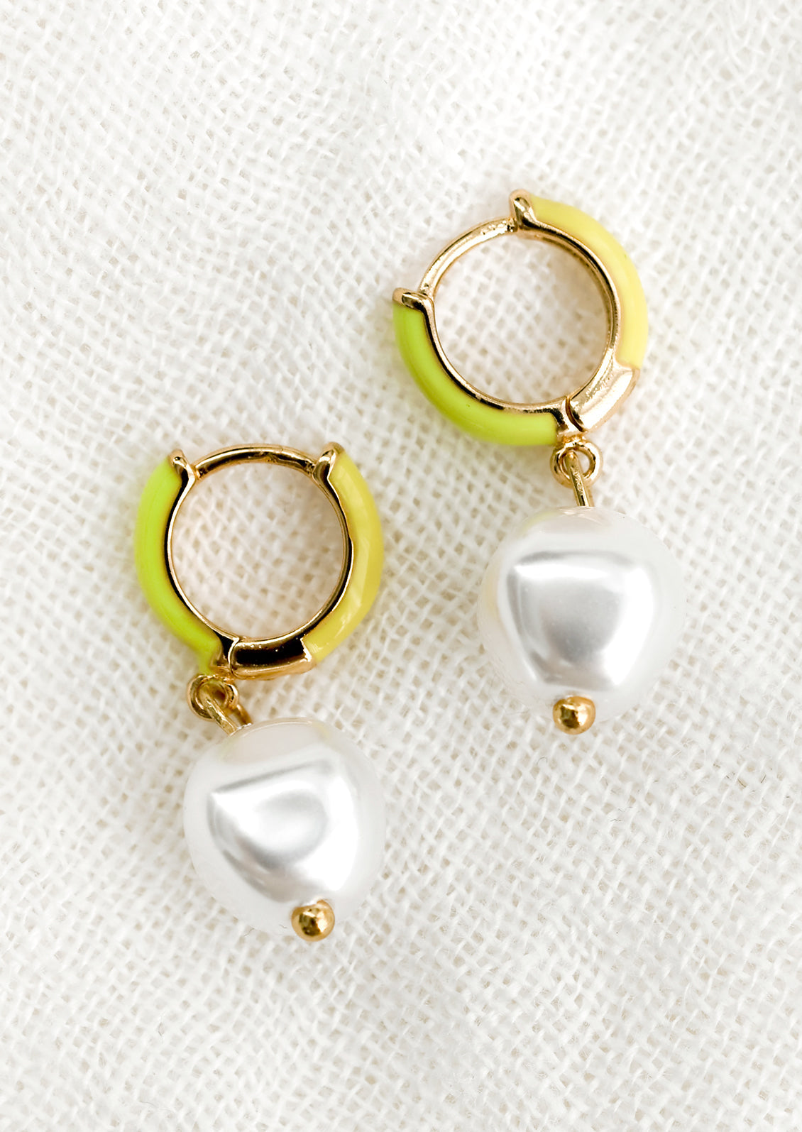 Hint of Neon Pearl Earrings