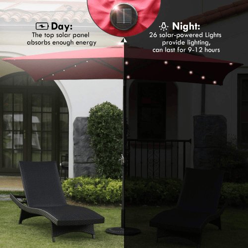 Hunter 6.5 ft. x 10 ft Patio LED Umbrella