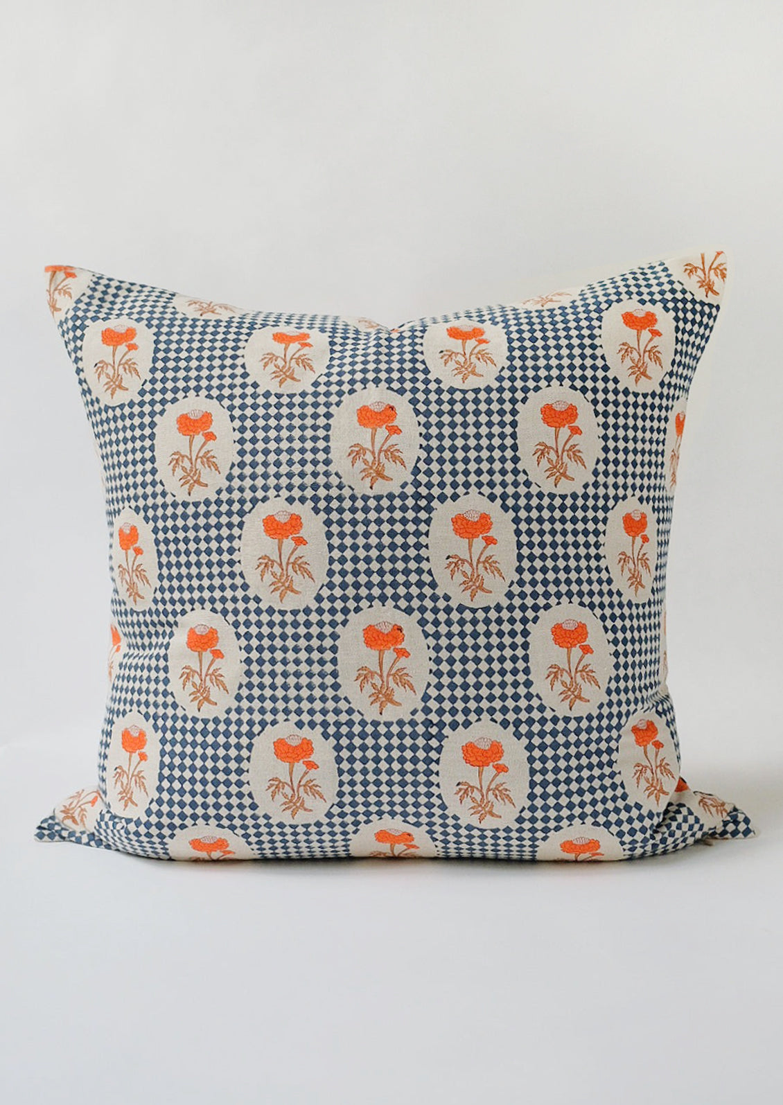 Kaberi Block Print Linen Pillow