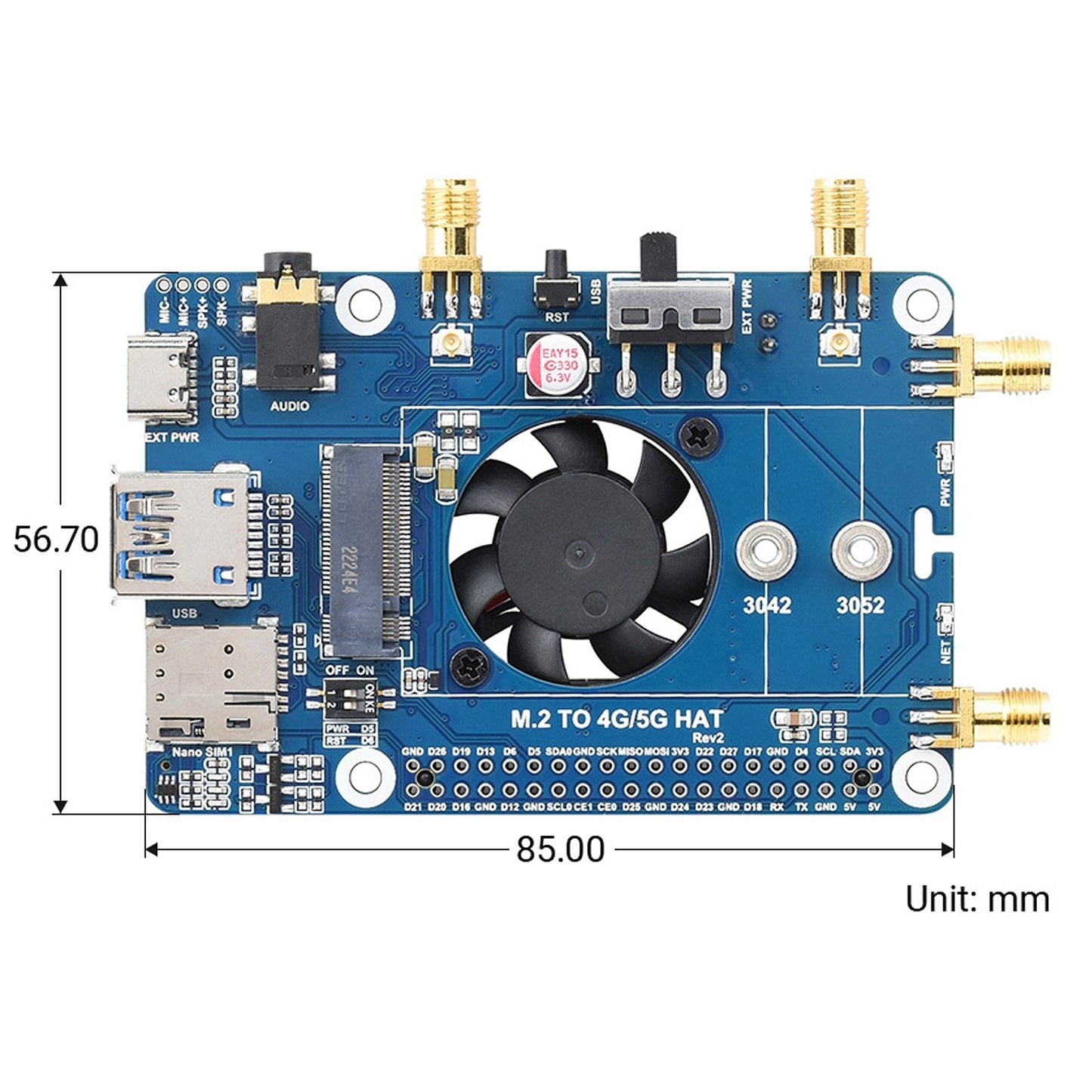 LTE Cat 6 Communication HAT for Raspberry Pi