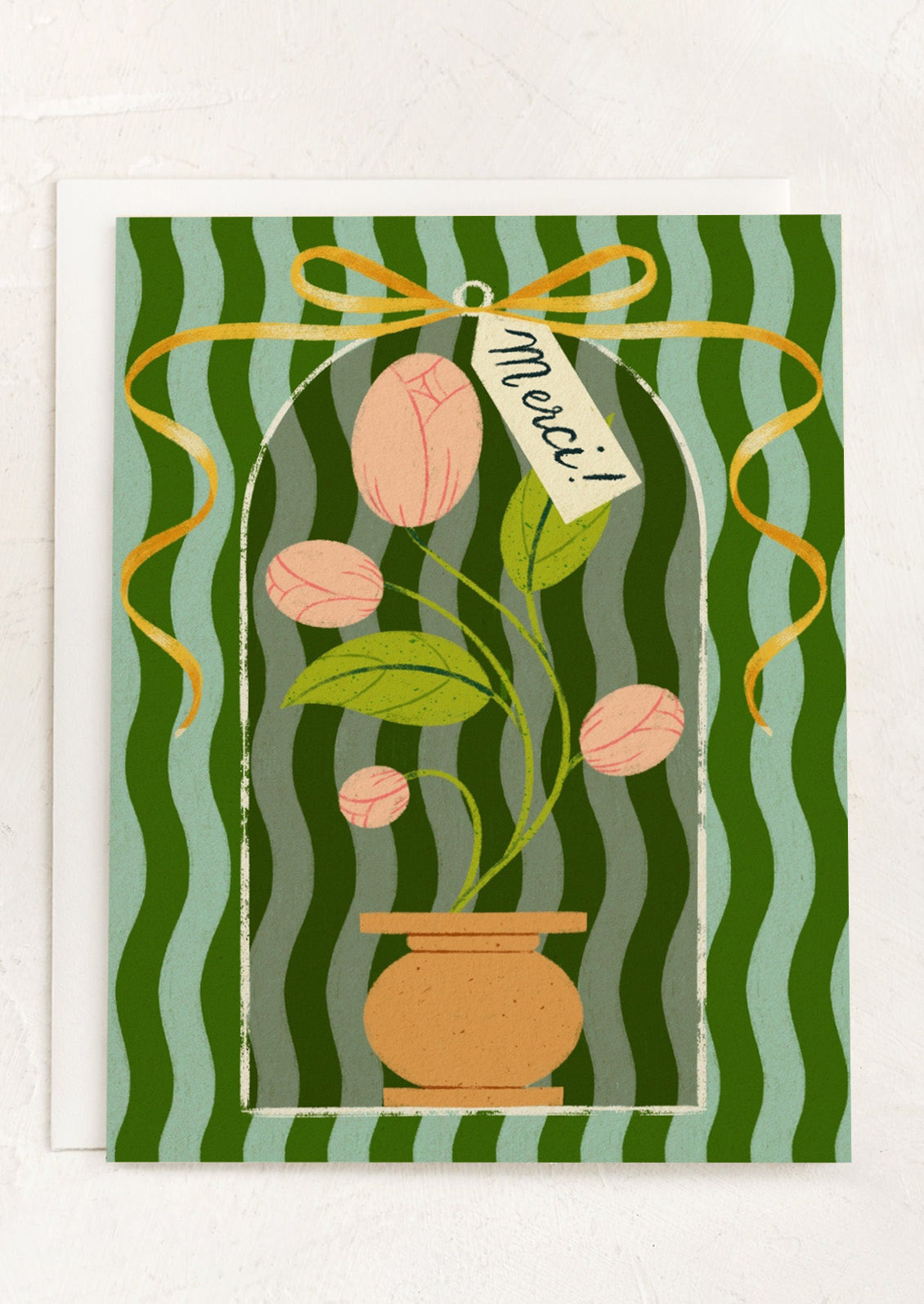 Wavy Blooms Merci Card