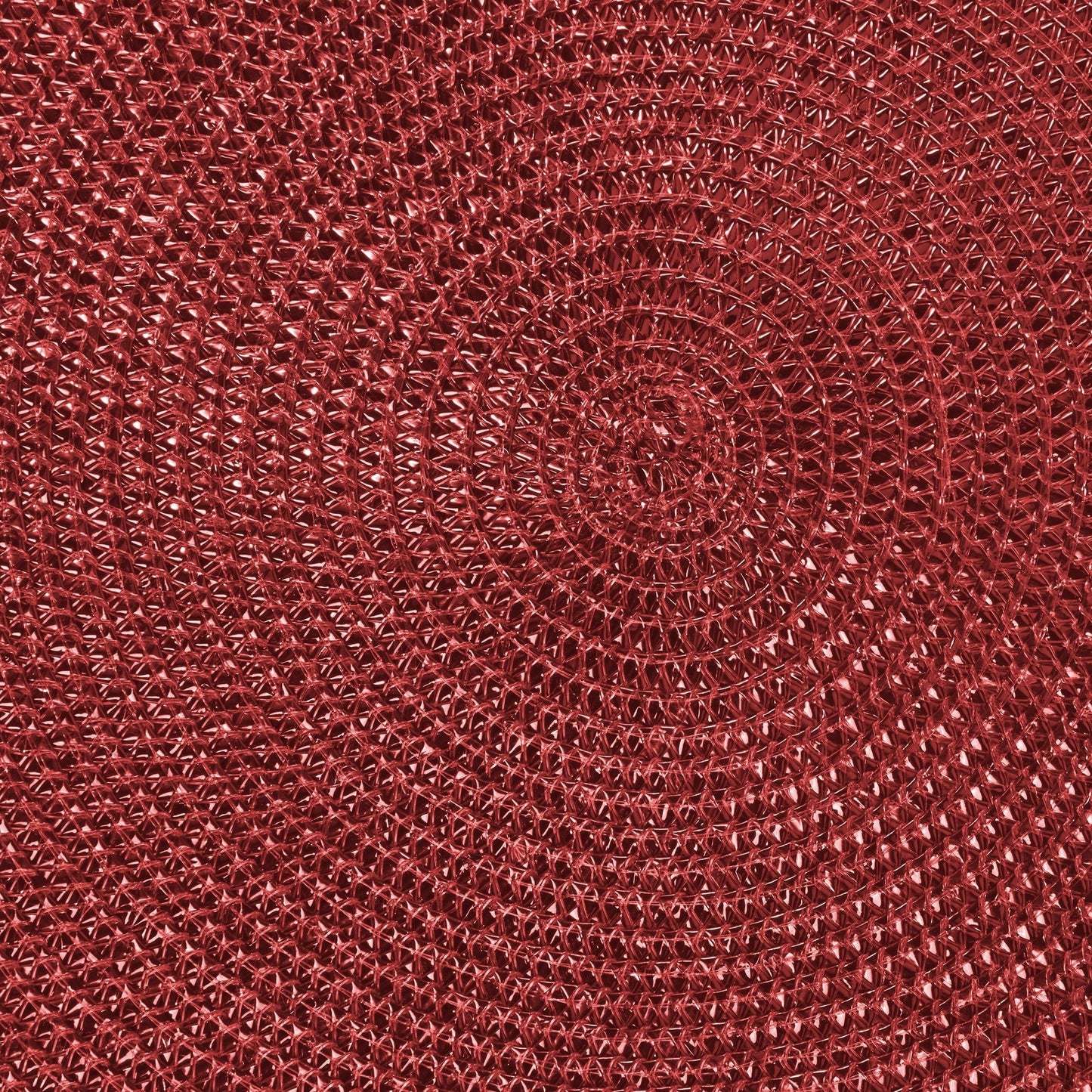 Metallic Red Round Woven Placemats, Set Of 6