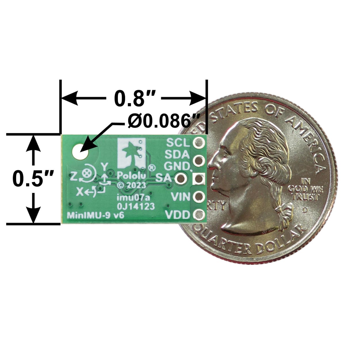 MinIMU-9 v6 Gyro, Accelerometer and Compass (LSM6DSO & LIS3MDL)