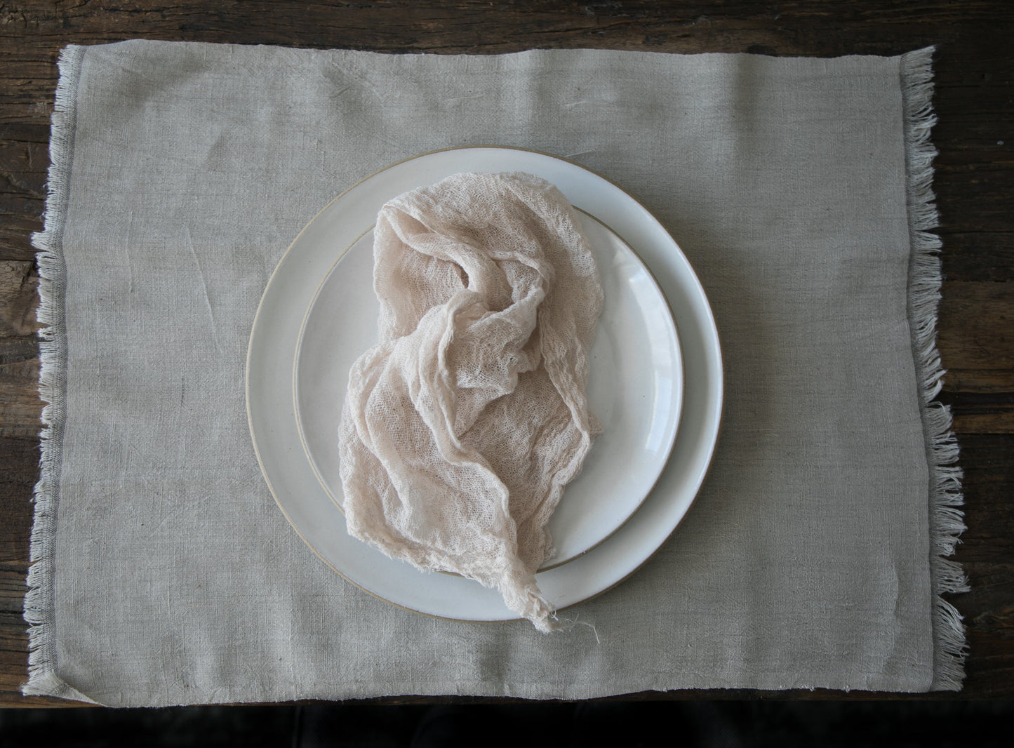 Dove Gray Napkins / Fringe {Tight Weave}