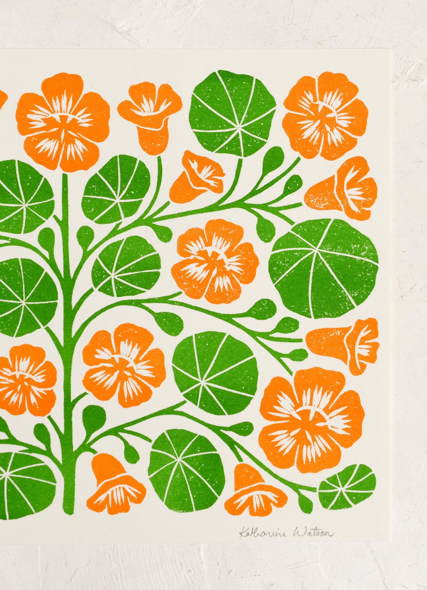 Nasturtium Risograph Print