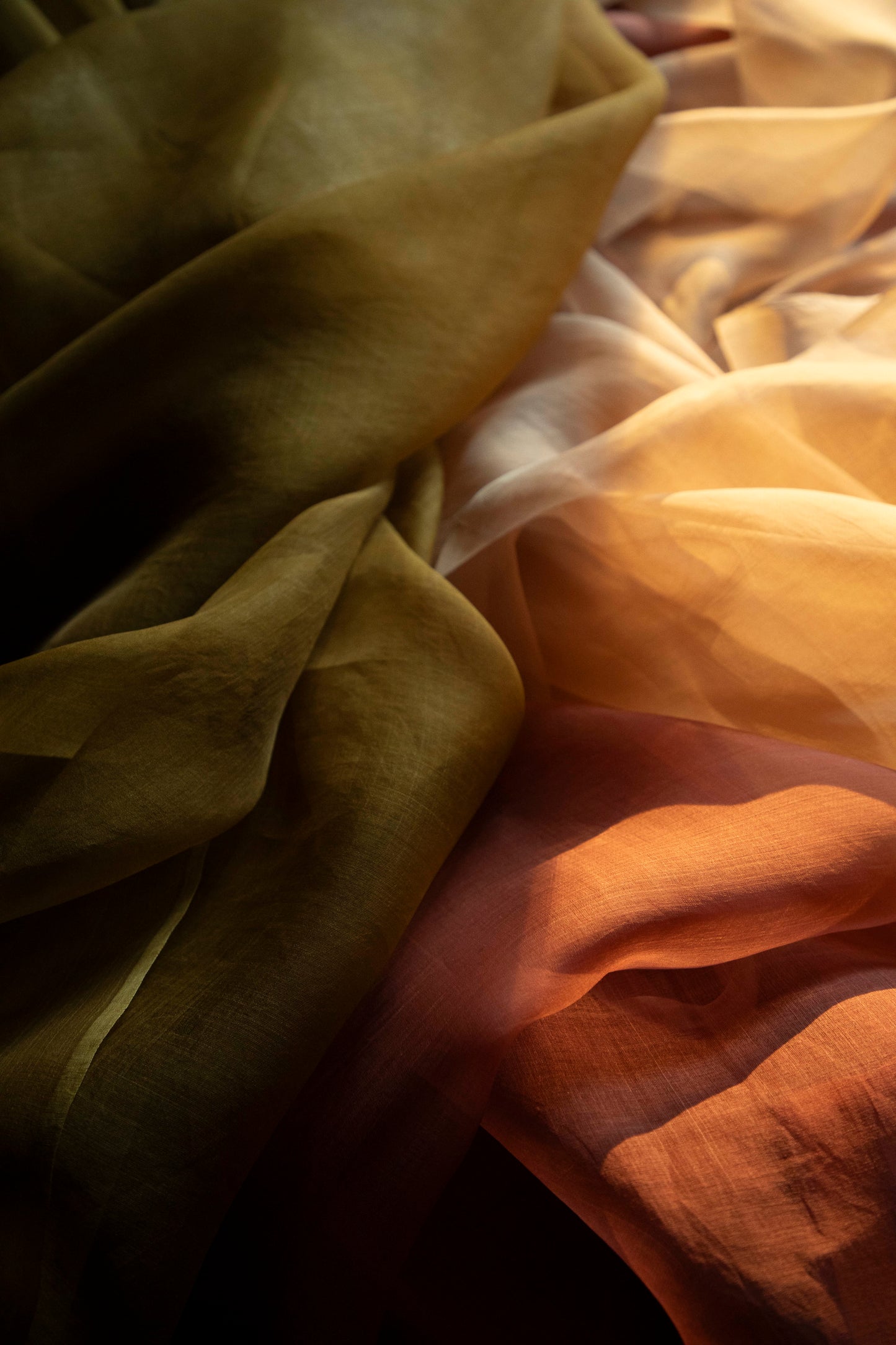 Ochre {Gossamer Organic Silk Fabric}
