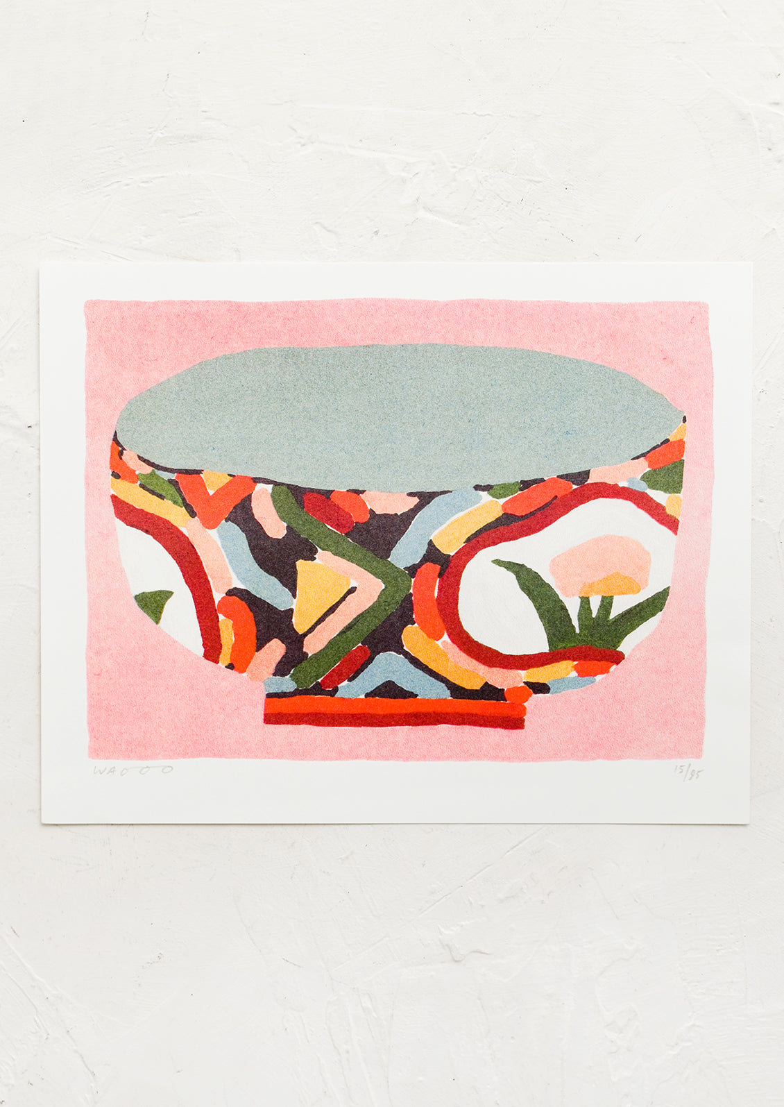 Painted Bowl Risograph Print