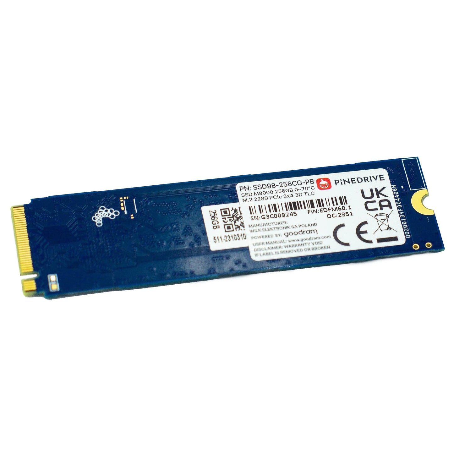 Pinedrive 256GB NVMe SSD (2280)