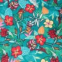 Plus Size Teal & Multicolor Tropical Floral Print Preston Swing Dress