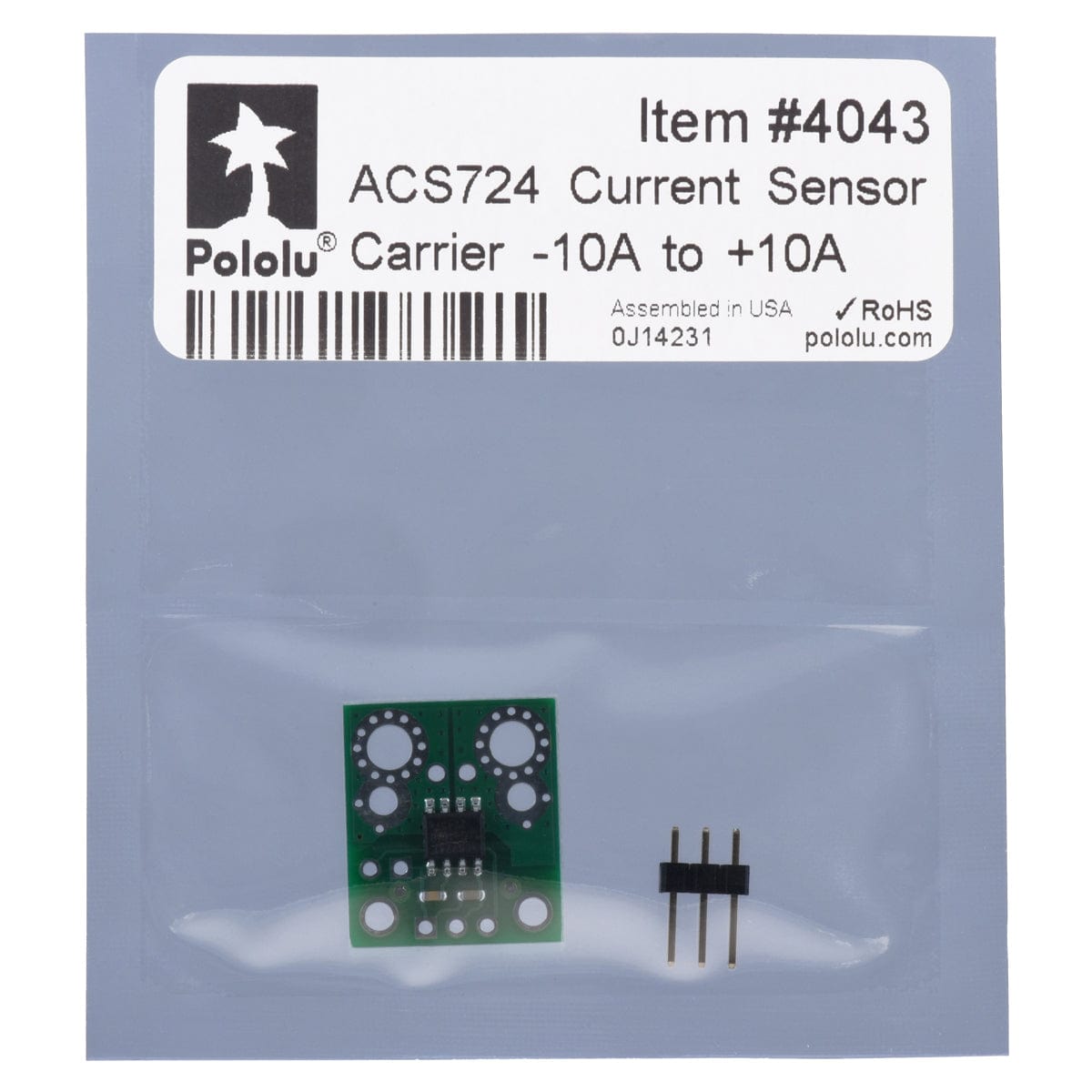 Pololu ACS724 Current Sensor Carrier -10A to +10A