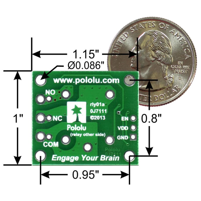 Pololu Basic SPDT Relay Carrier with 5VDC Relay (Partial Kit)