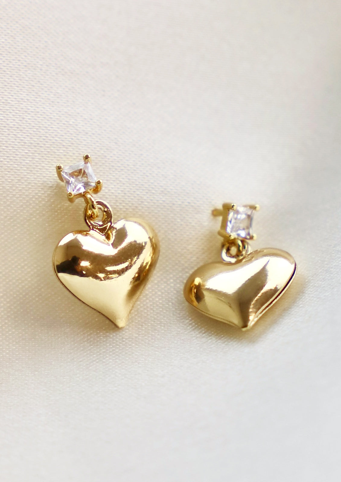 Puffy Heart with Crystal Studs