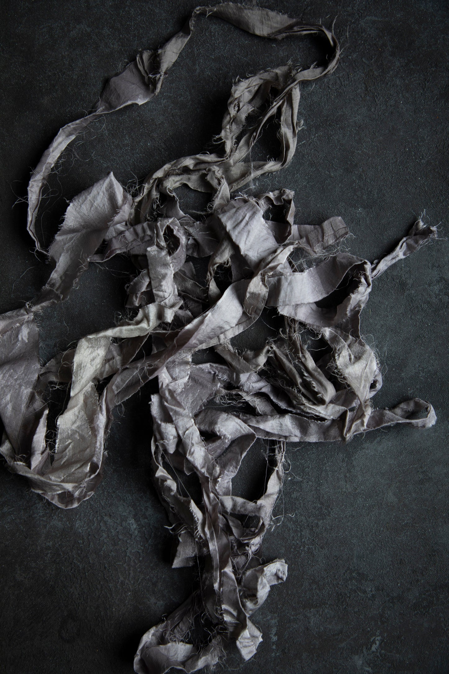 Heather Gray Recycled Silk Ribbon {read full description}