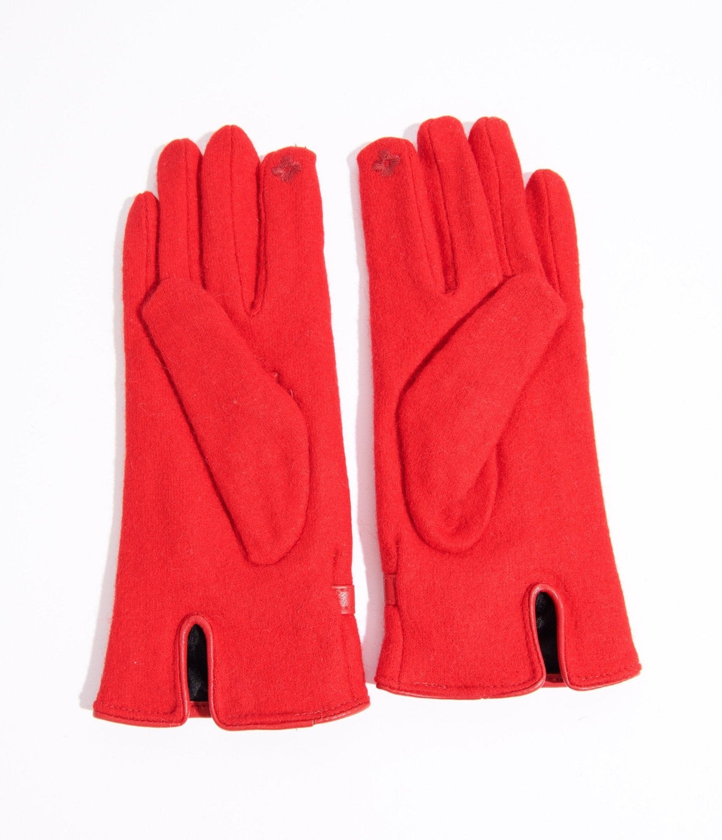 Red Wool Texting Gloves