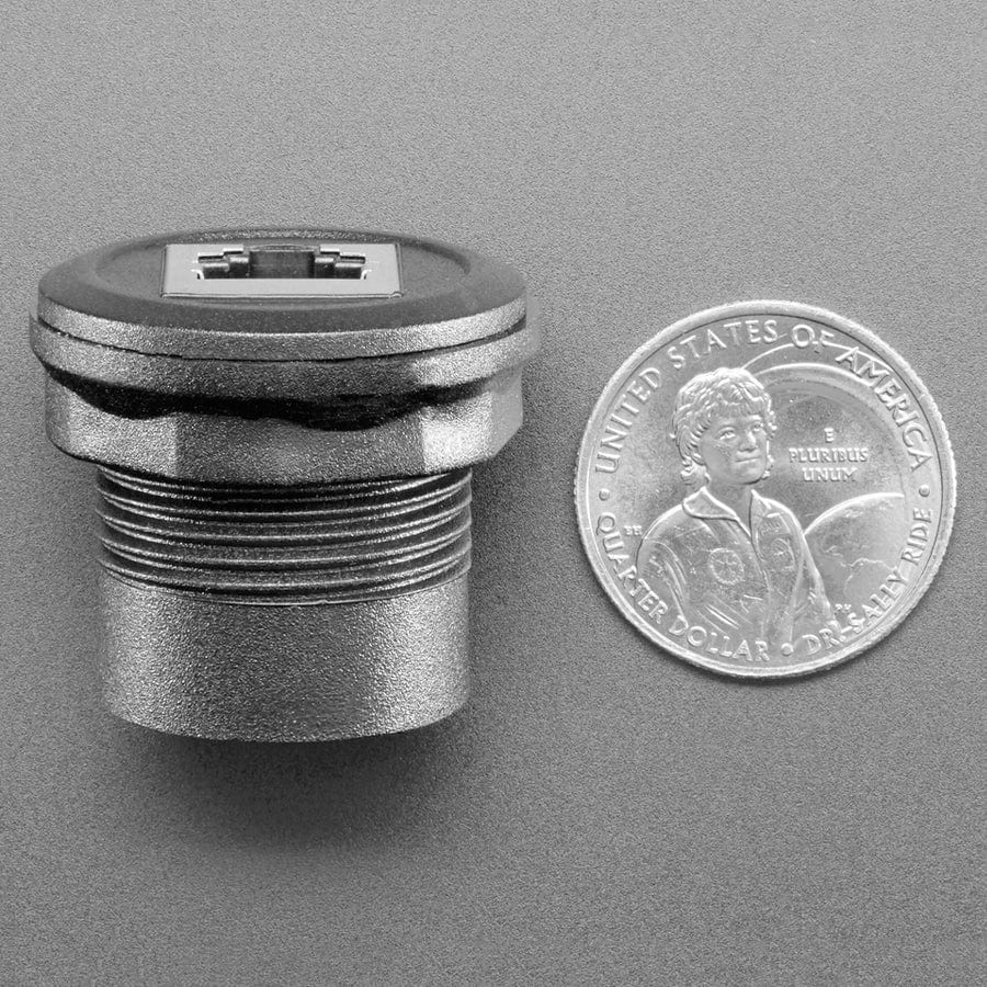 RJ-12 or RJ-11 Telephone Round Panel Mount Adapter Plug
