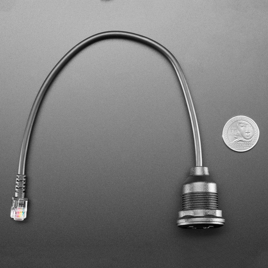 RJ-12 or RJ-11 Telephone Round Panel Mount Extension Cable