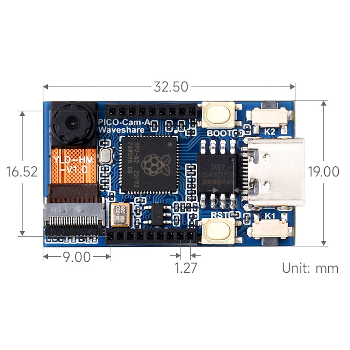 RP2040 Camera Development Board