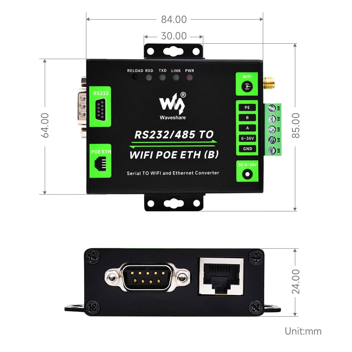 RS232/485 To WiFi/Ethernet Module (Modbus/MQTT Gateway)