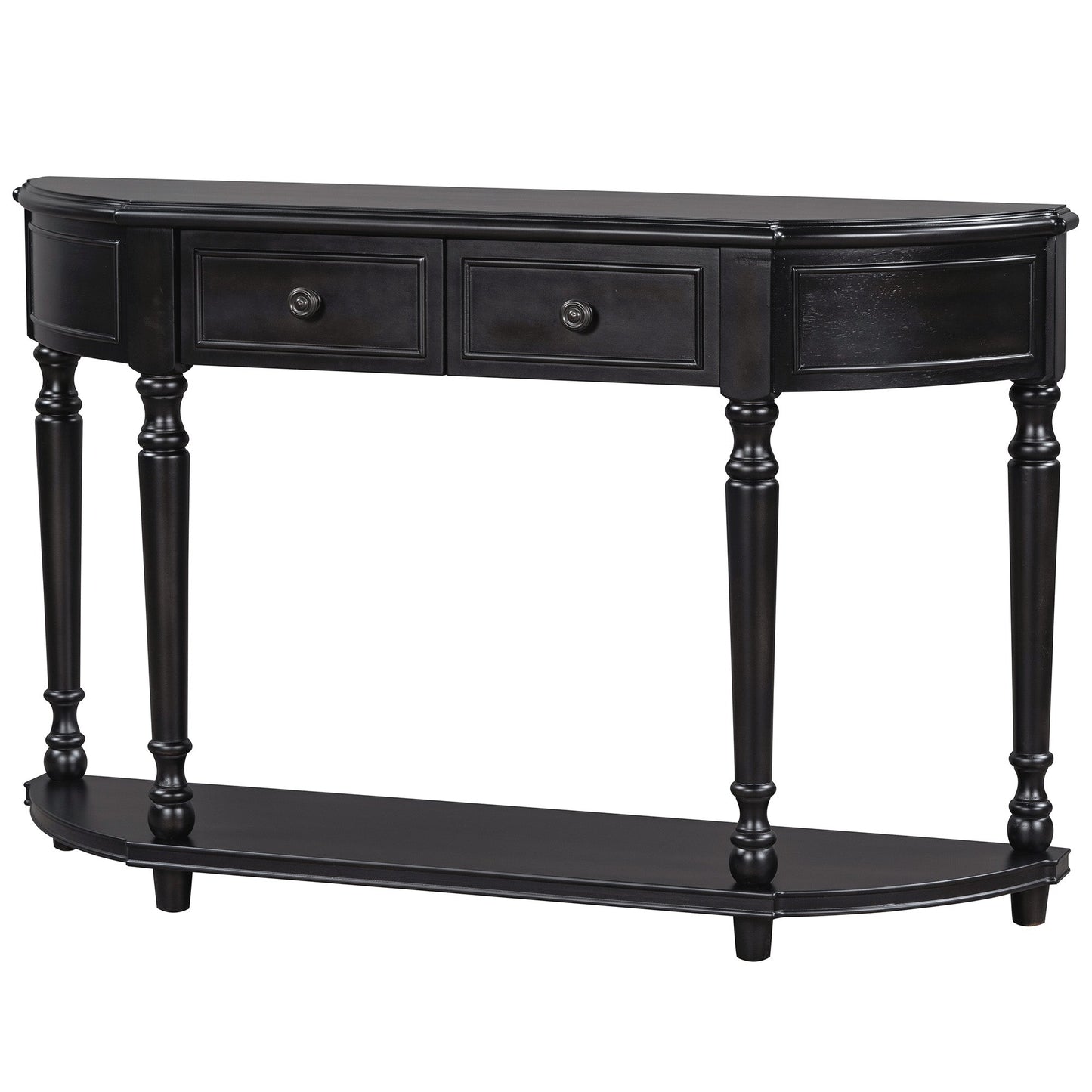 Sanctuary Console Table with Open Style Shelf, Solid Wooden Frame and 2 Top Drawers