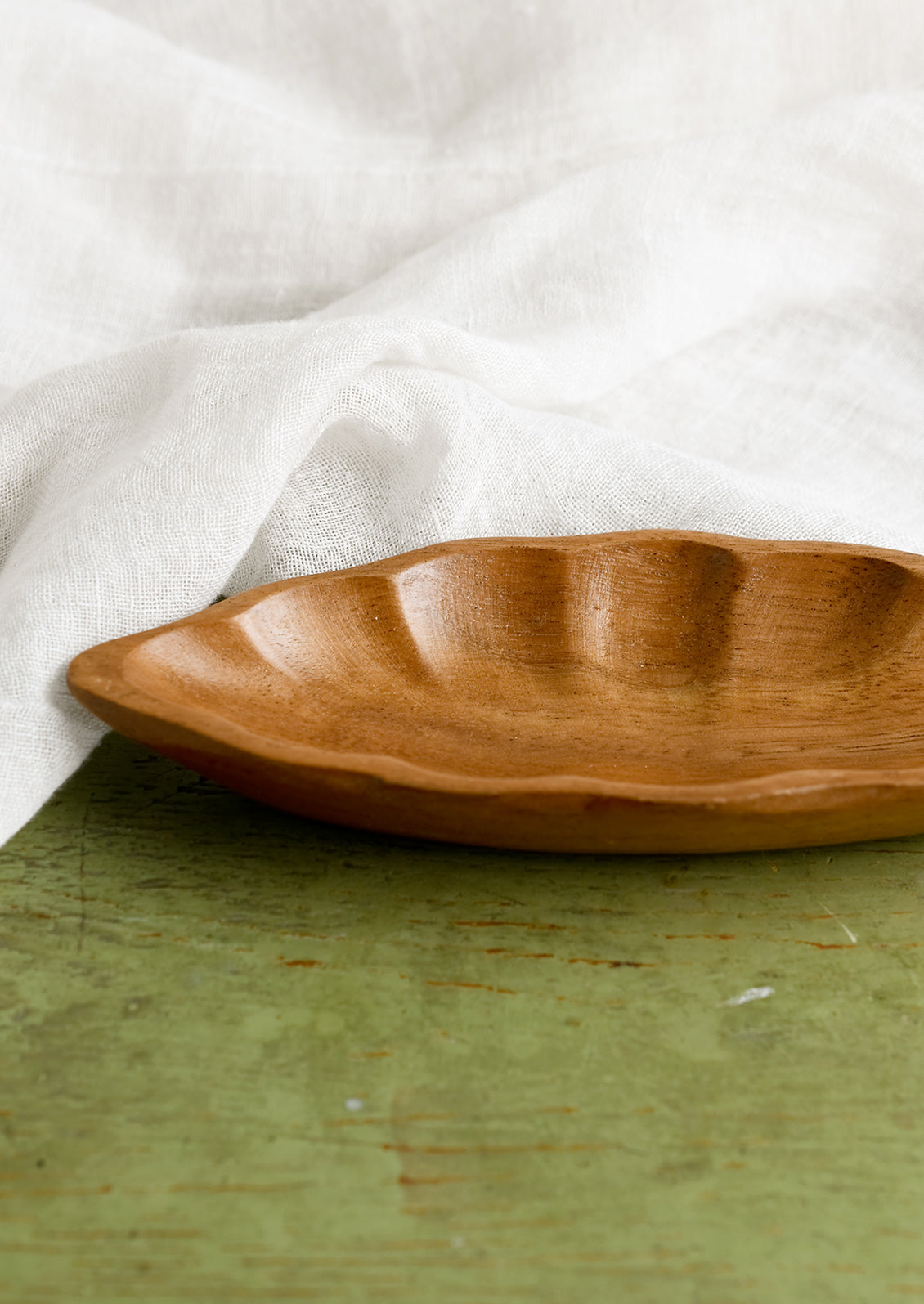 Carved Seedpod Wooden Dish