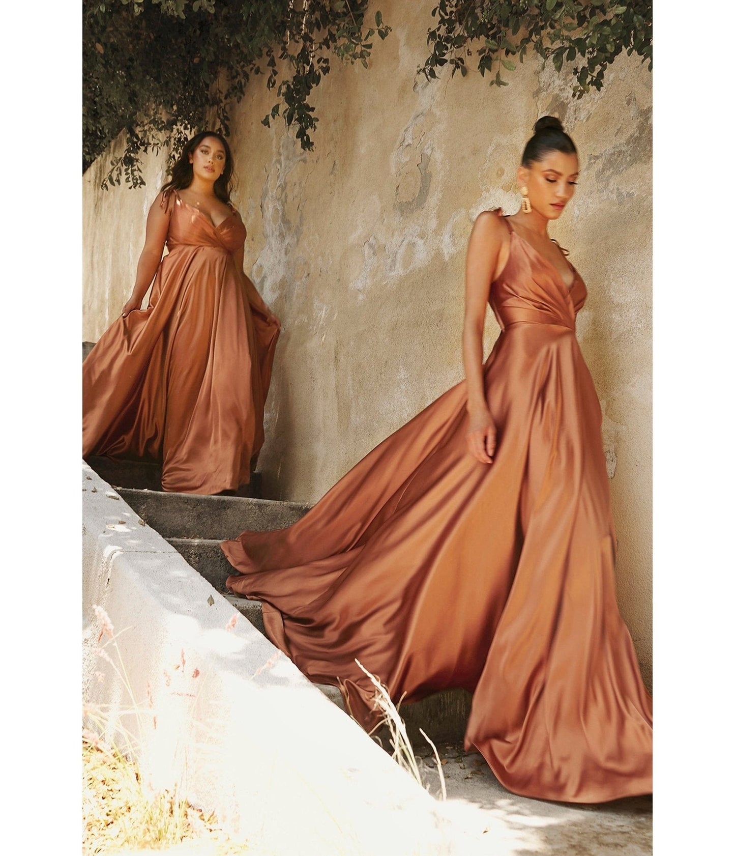 Cinderella Divine Sienna Flowy Satin A-Line Bridesmaid Gown