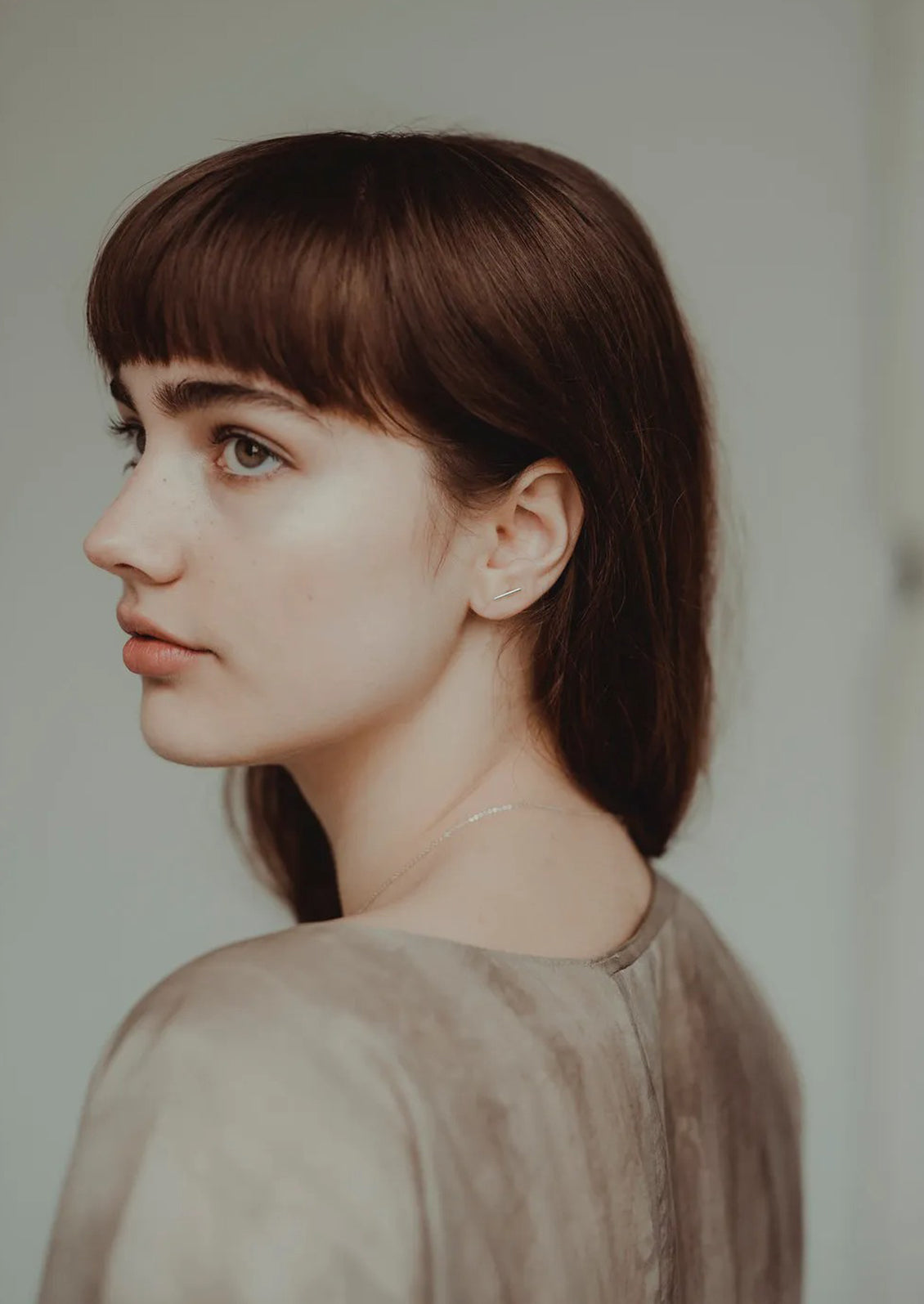Gold Staple Stud Earrings