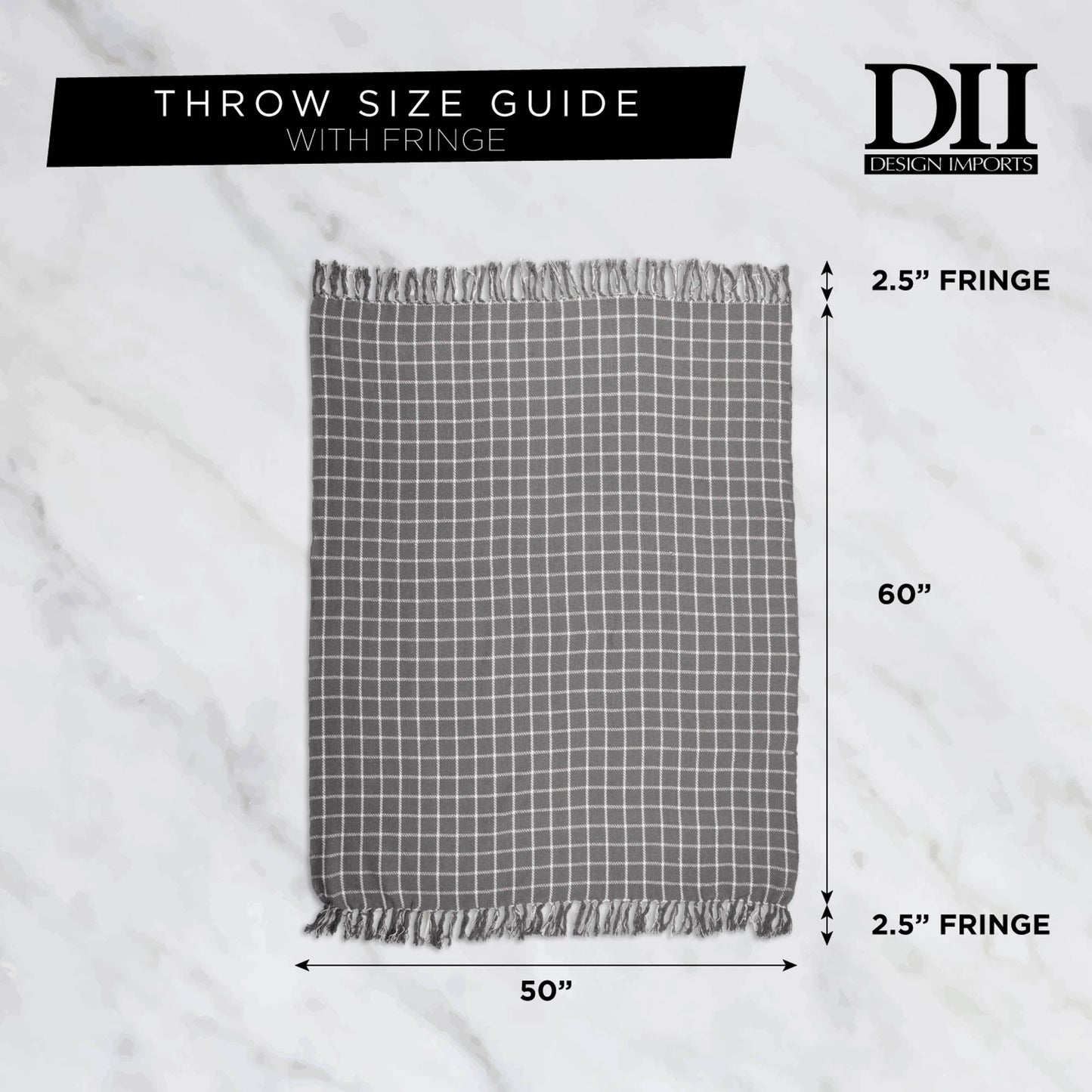 Stone Checked Plaid Throw