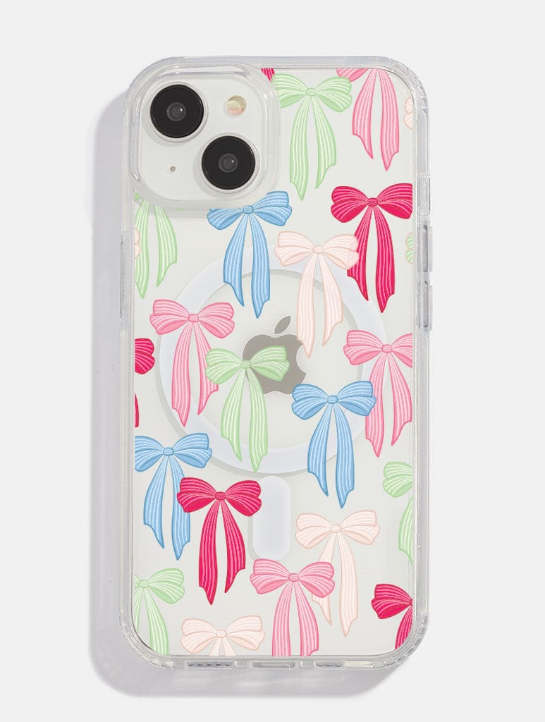 Striped Christmas Bows MagSafe iPhone Case