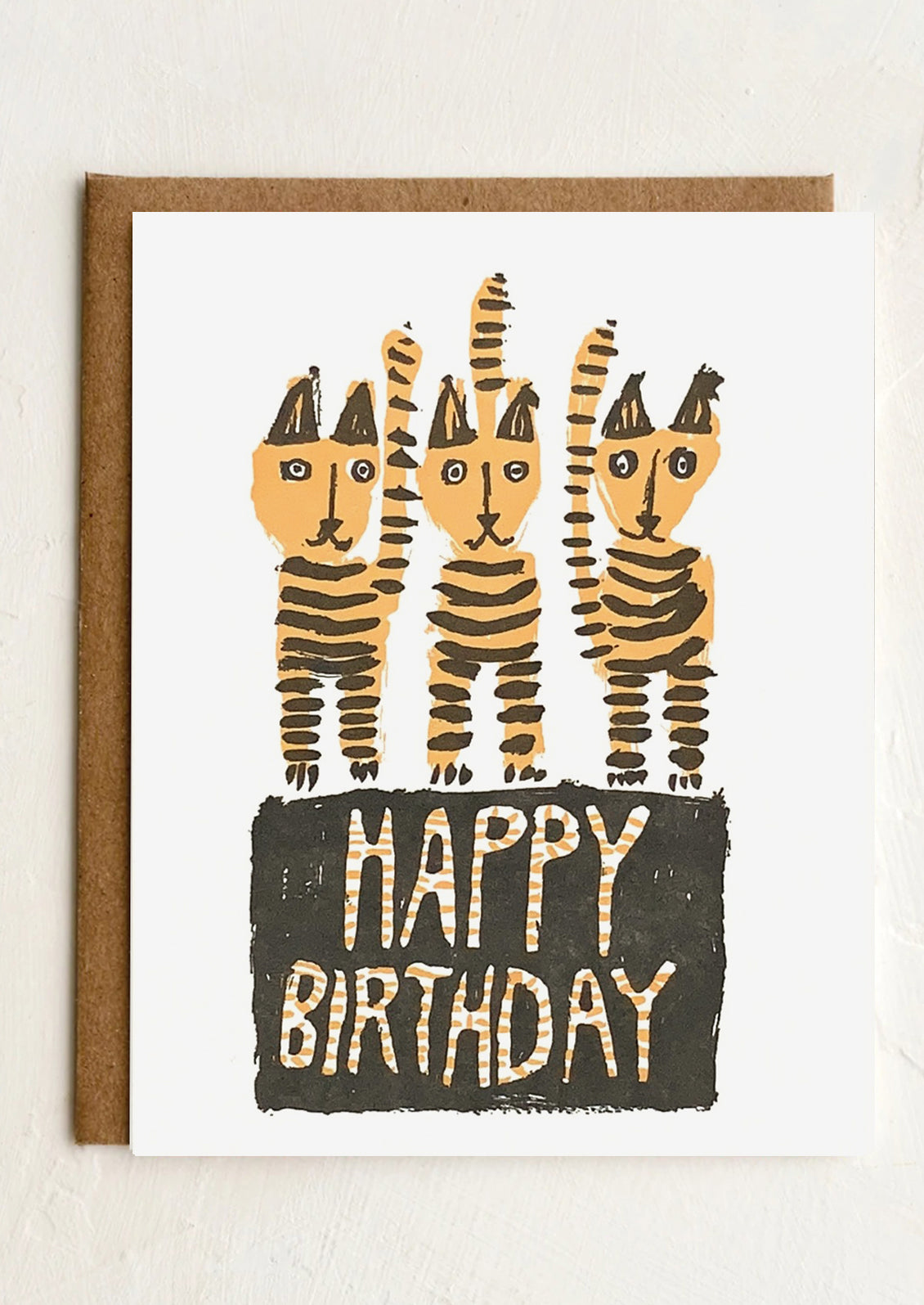 Striped Cats Birthday Card