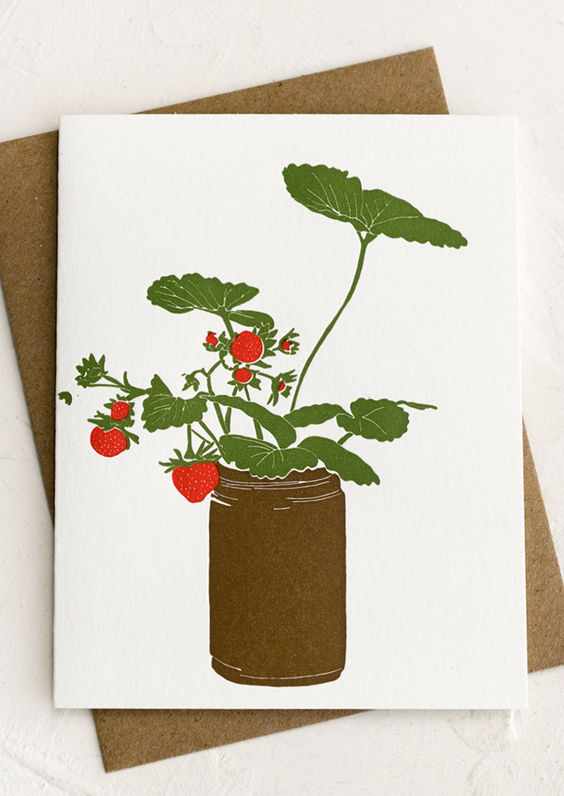 Windowsill Strawberry Blank Card