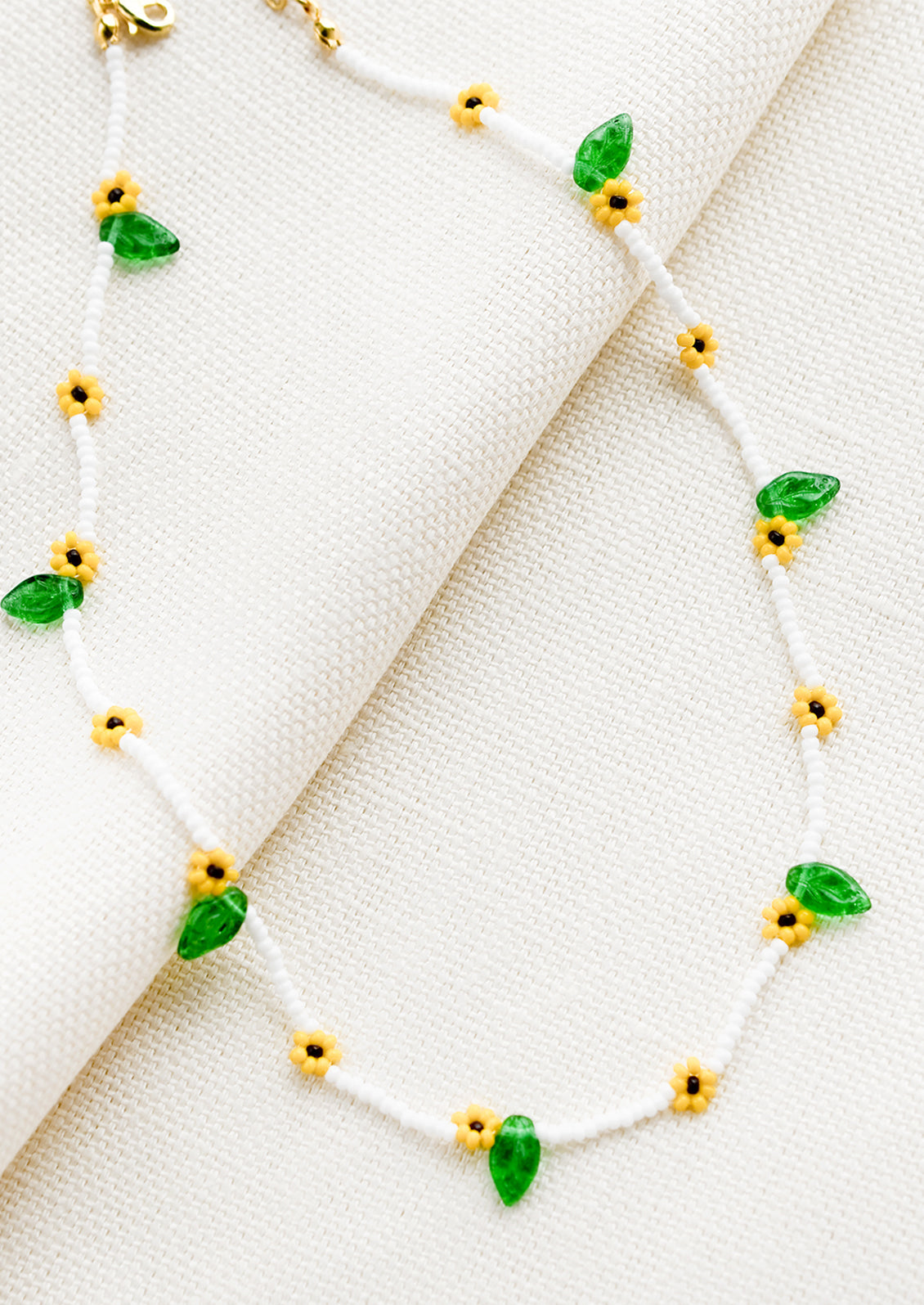 Sunflower Beaded Necklace