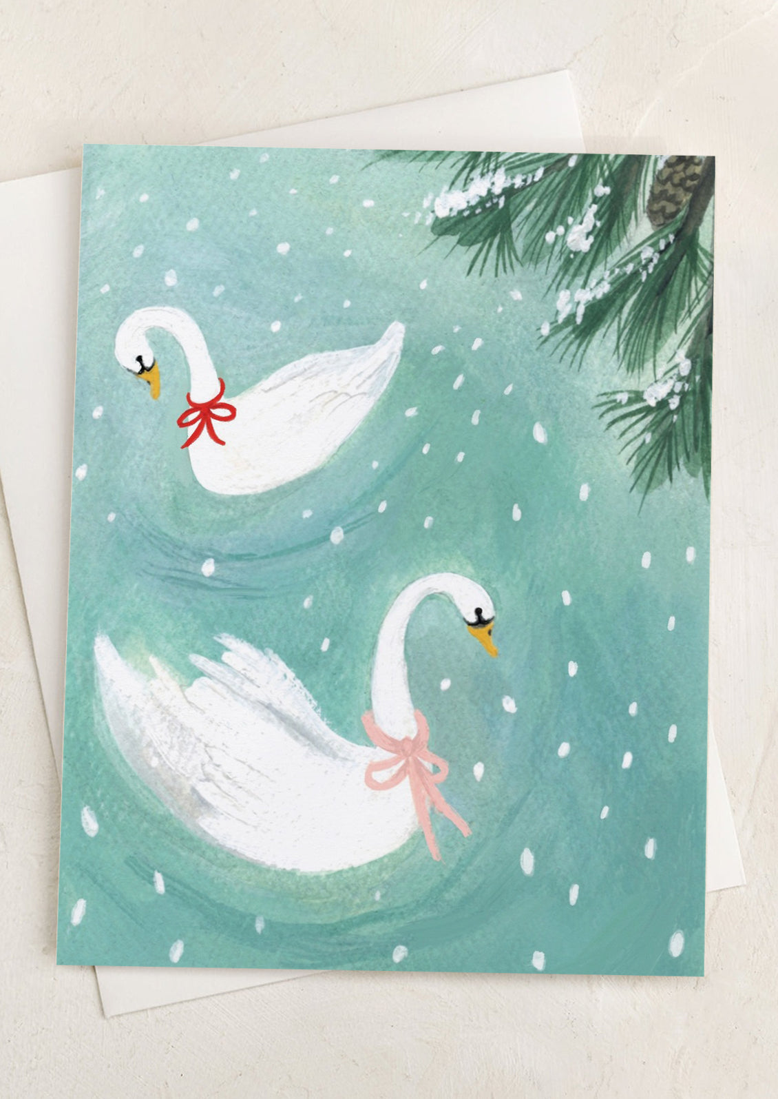 Snow Lake Swans Card
