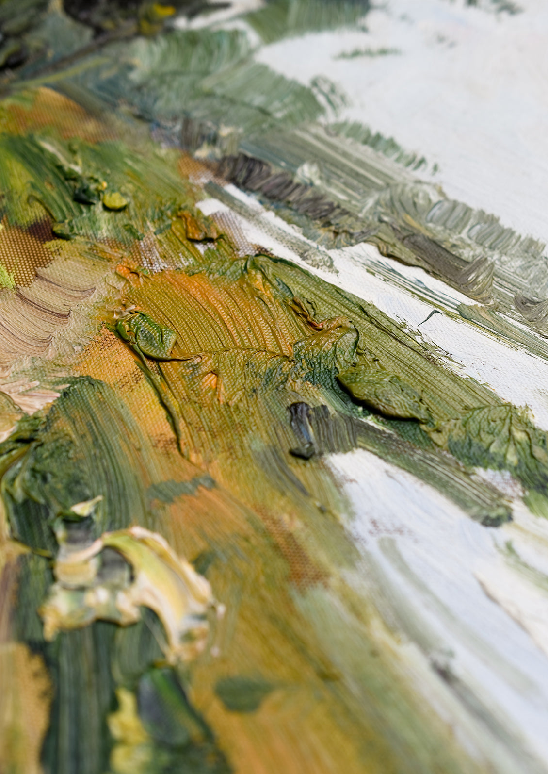 Framed Oil Landscape Painting, Riverside