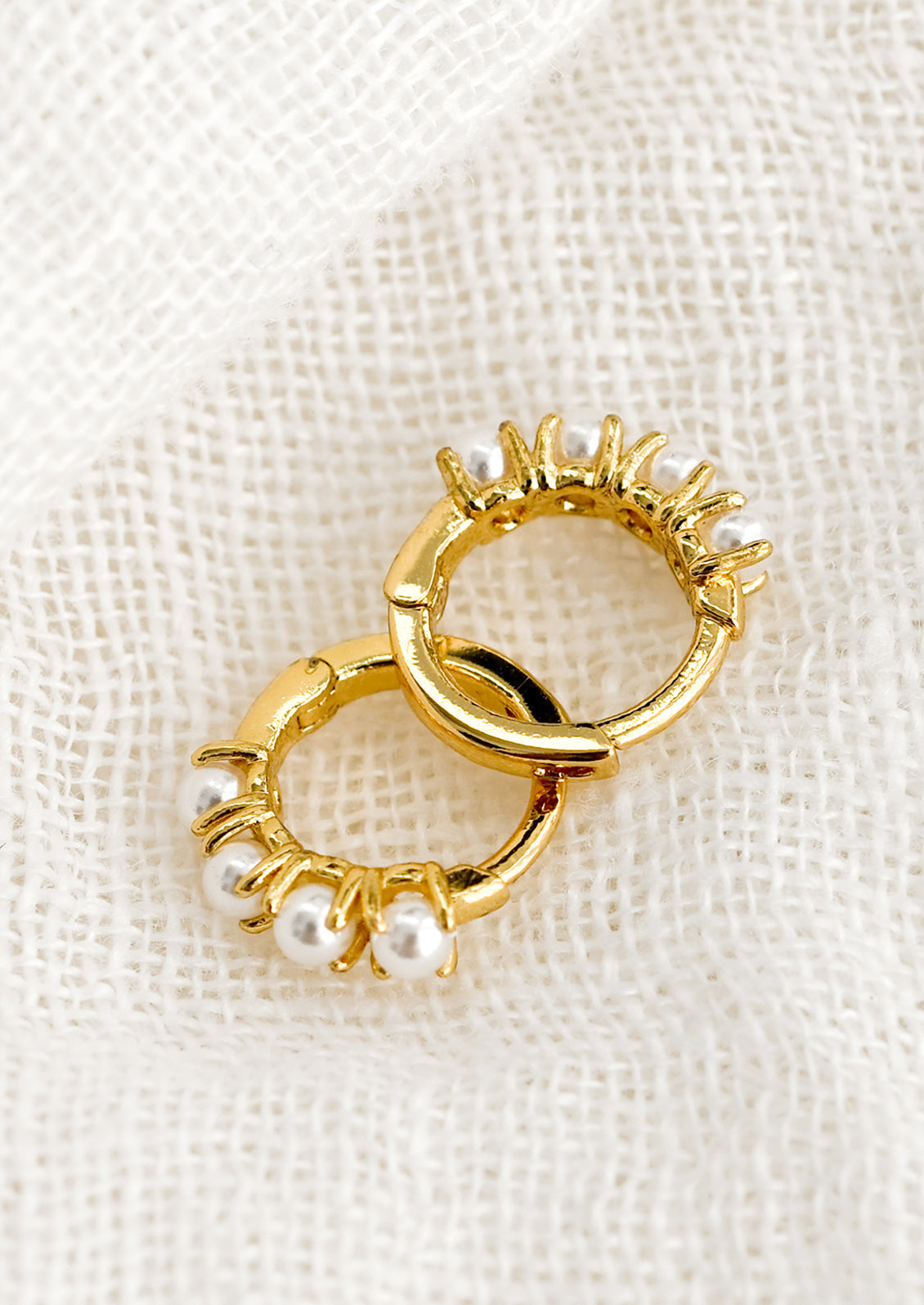 Tiny Pearl Huggie Earrings
