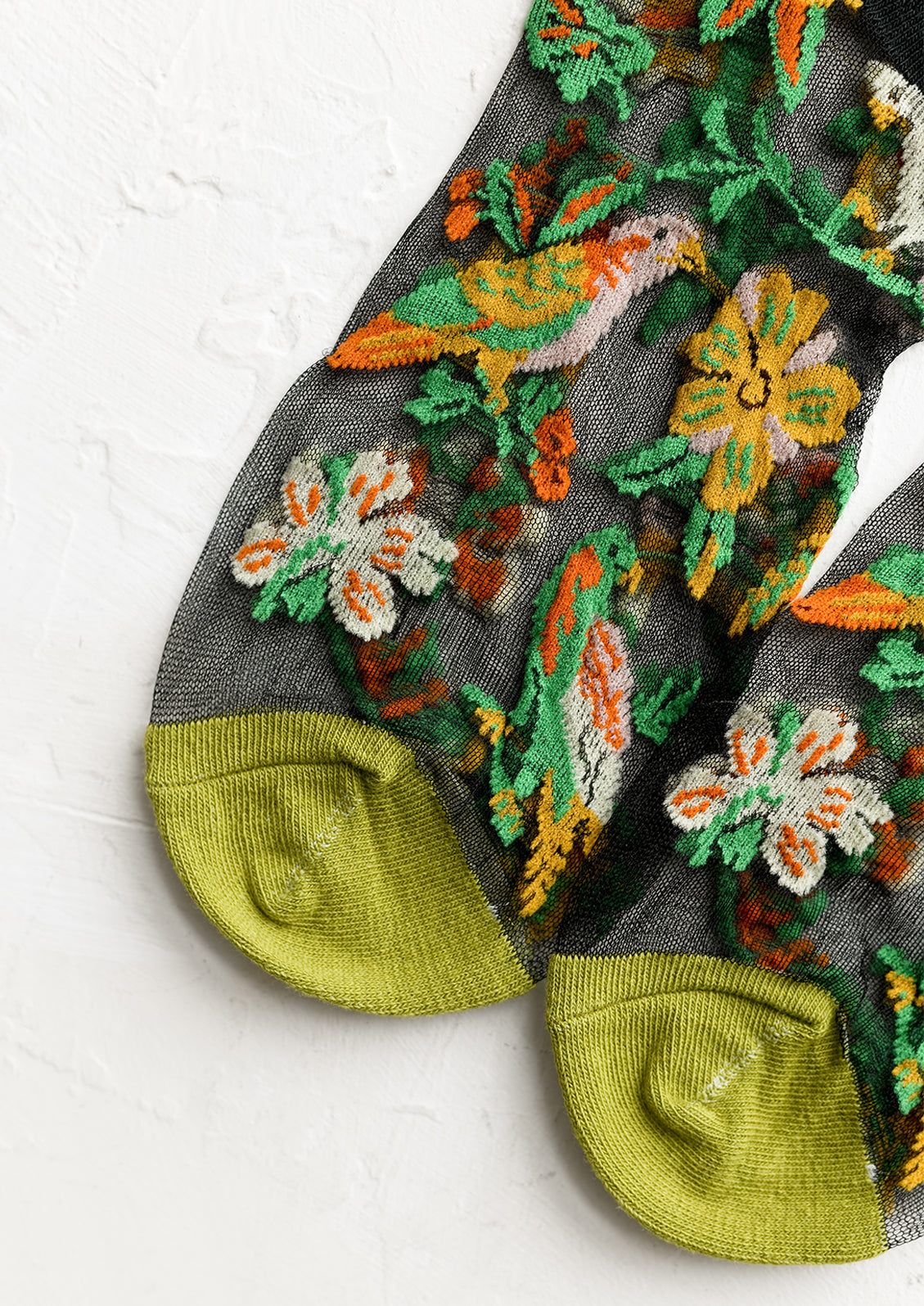 Tropical Parrot Sheer Socks