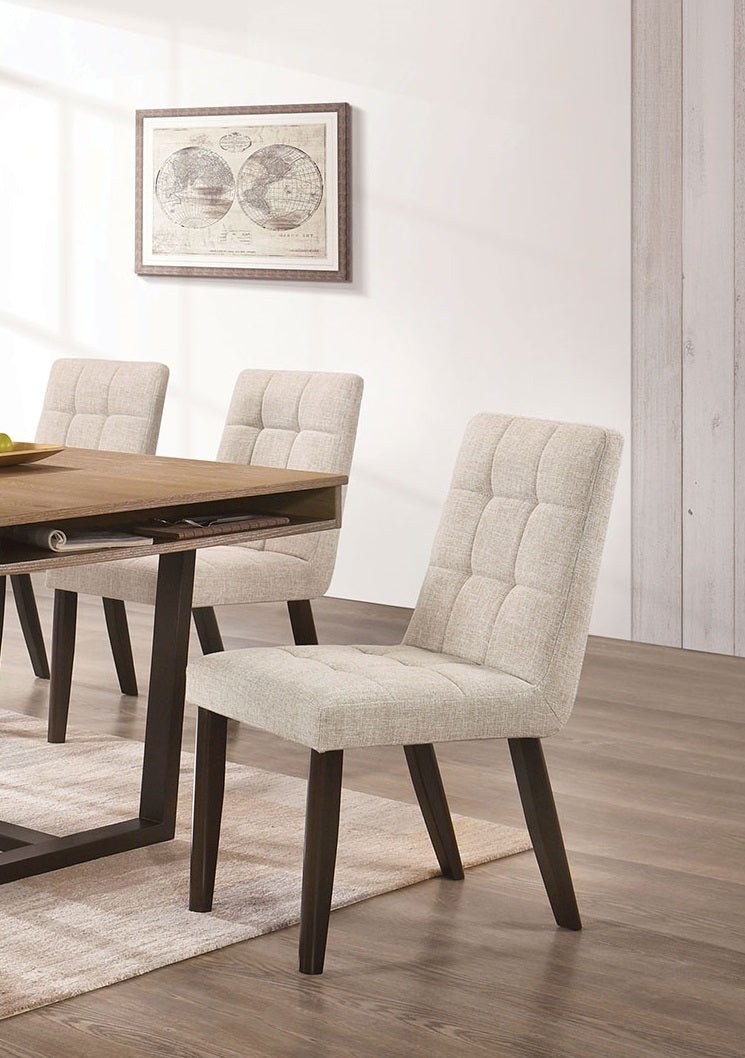 Two Tone Dining Chairs with Biscuit Style, Set of 2