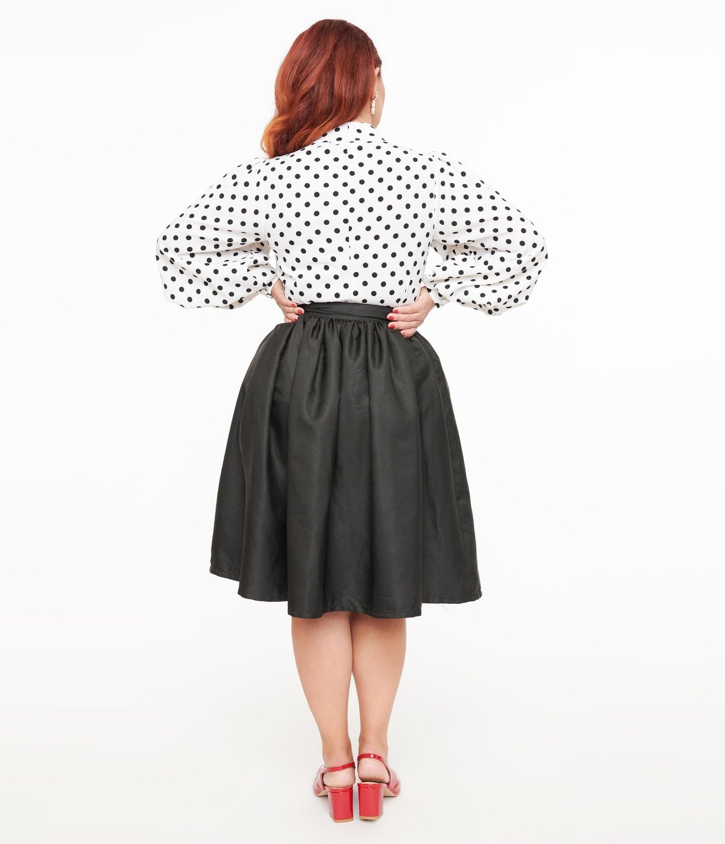 Unique Vintage 1950s Black Gellar Swing Skirt