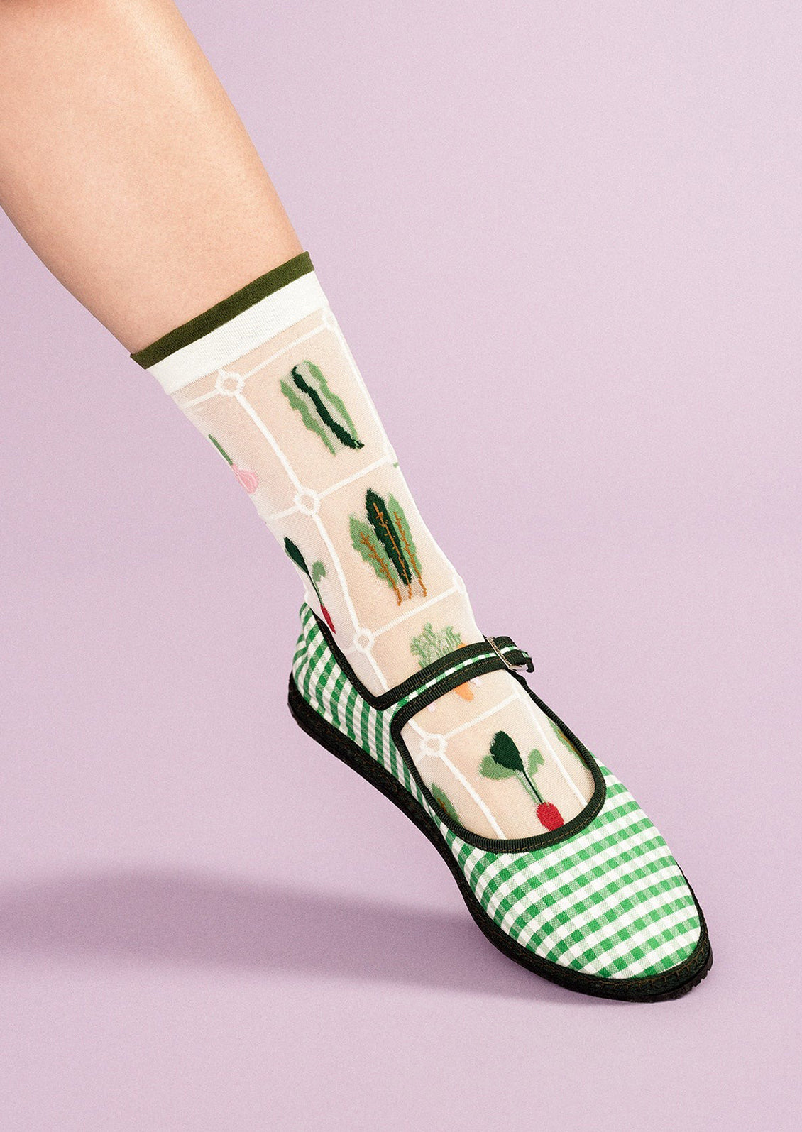Sheer Veggie Print Socks