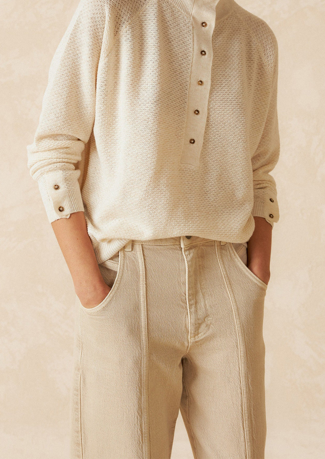 Seam Front Jean in Garment Dye Twill