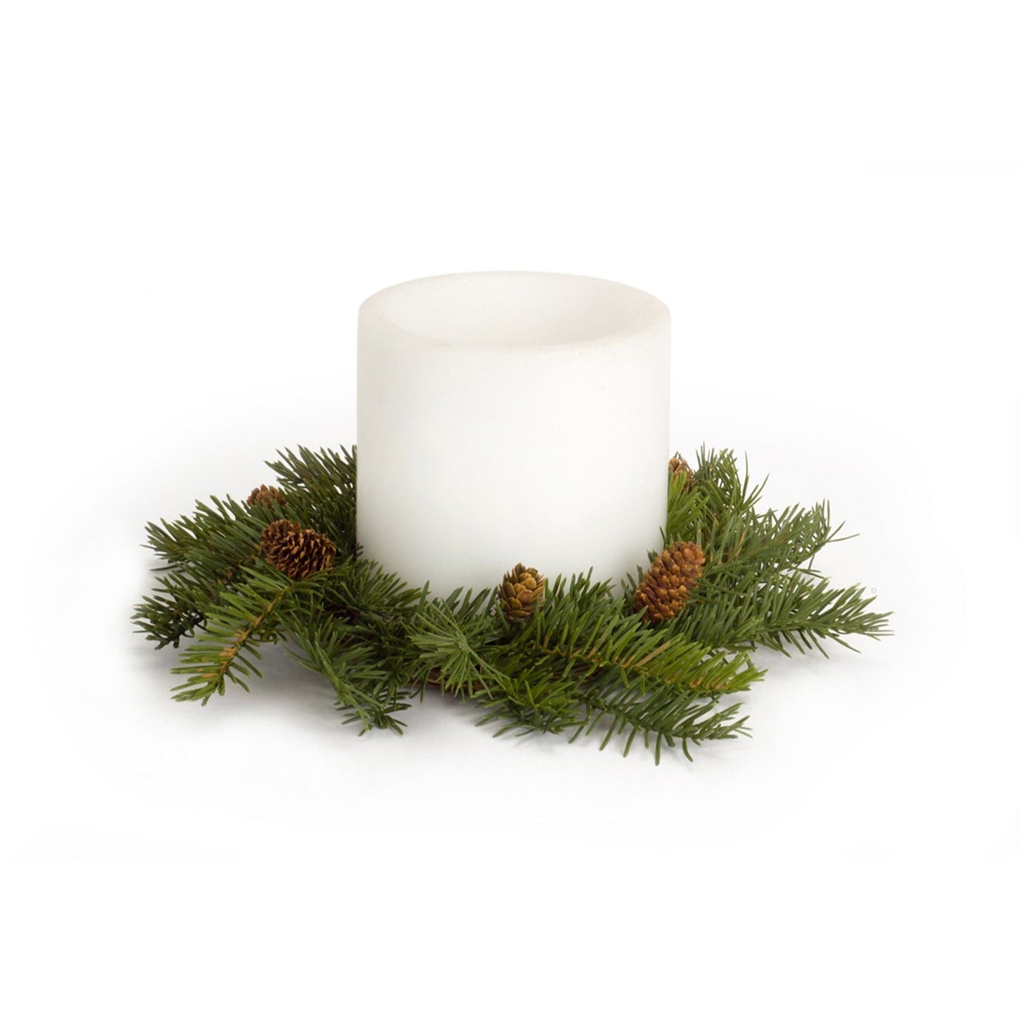 Pine Candle Ring with Pinecone Accents, Set of 4