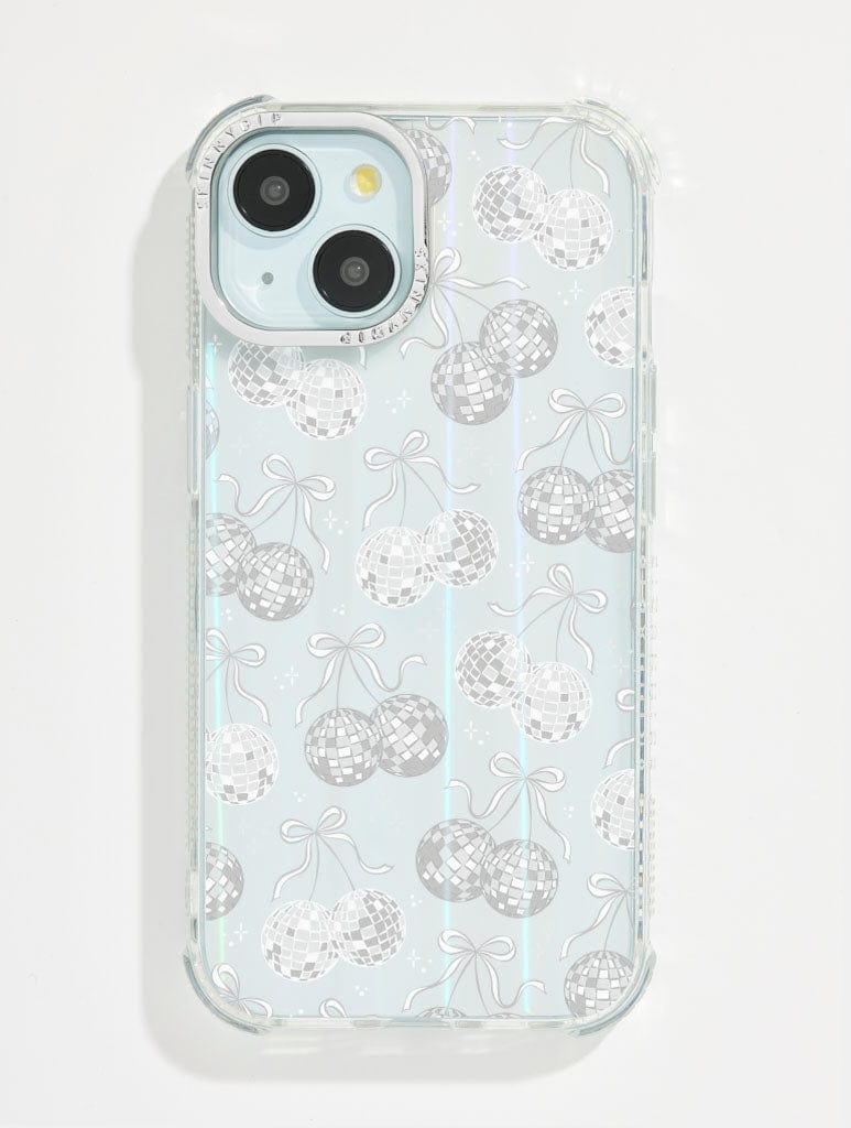 White Bow Disco Cherry Shock iPhone Case