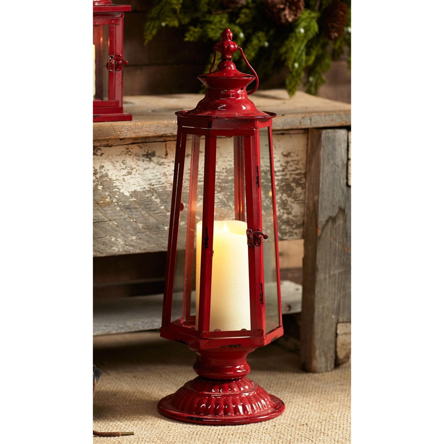 Traditional Lantern Post Tabletop Candle Holder