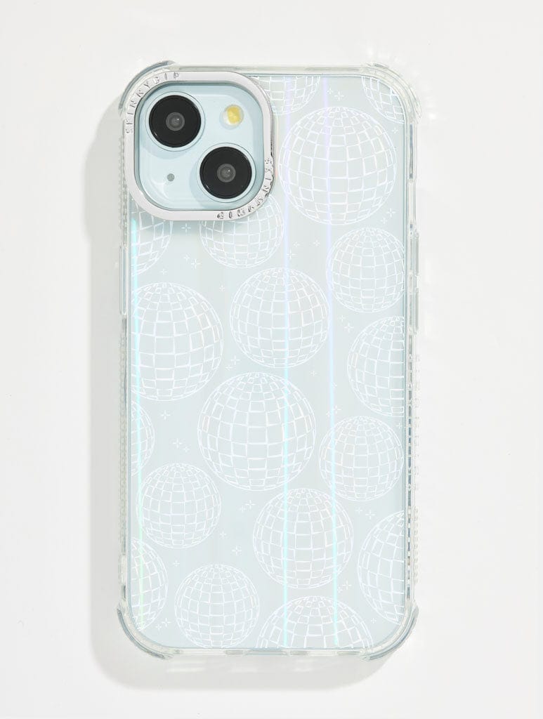 White Minimal Disco Ball Shock iPhone Case