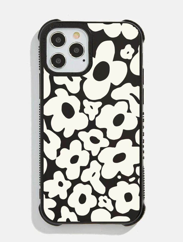 White Warped Flower Shock iPhone Case