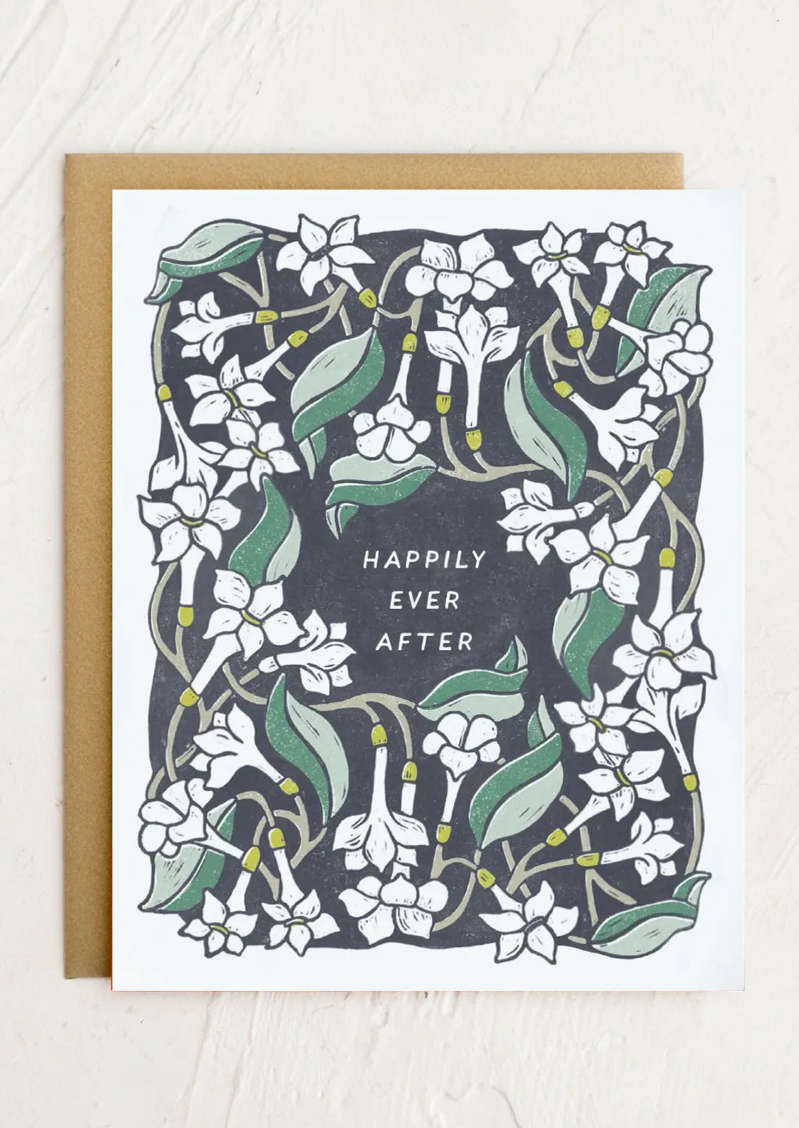 White Blossoms Wedding Card