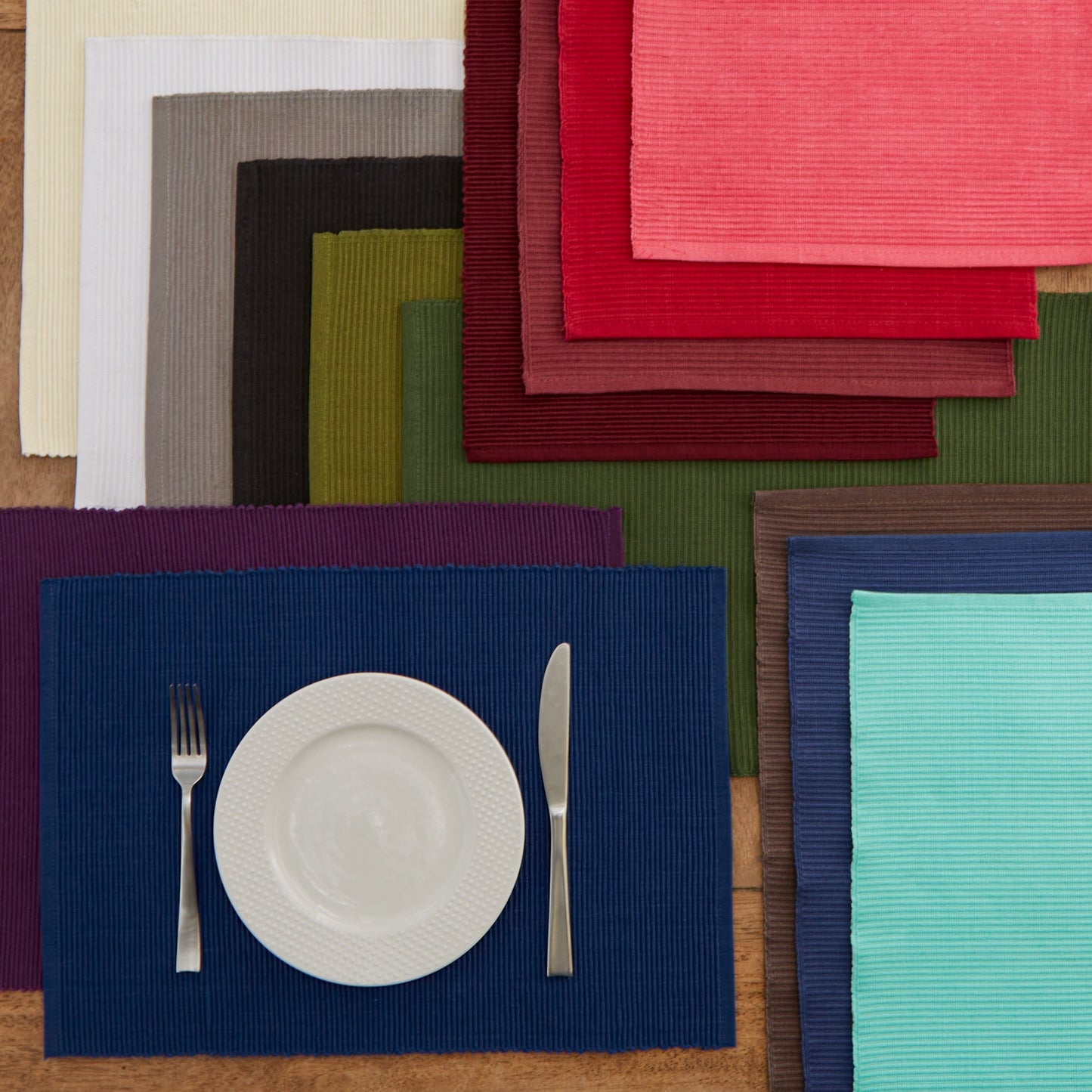 Wine Ribbed Placemats, Set Of 6