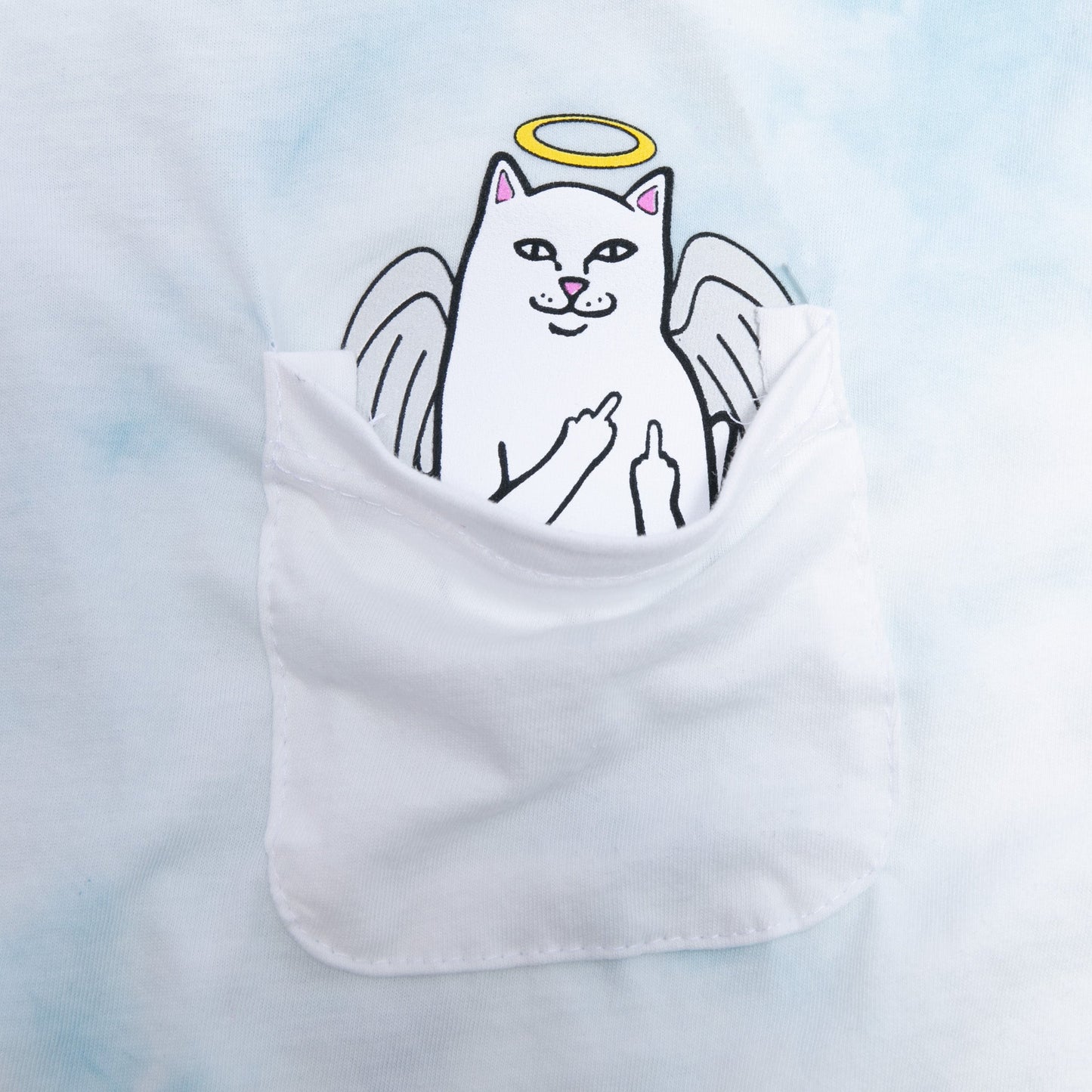 Lord Angel Pocket Crop Tee (Light Blue Lightning Wash)