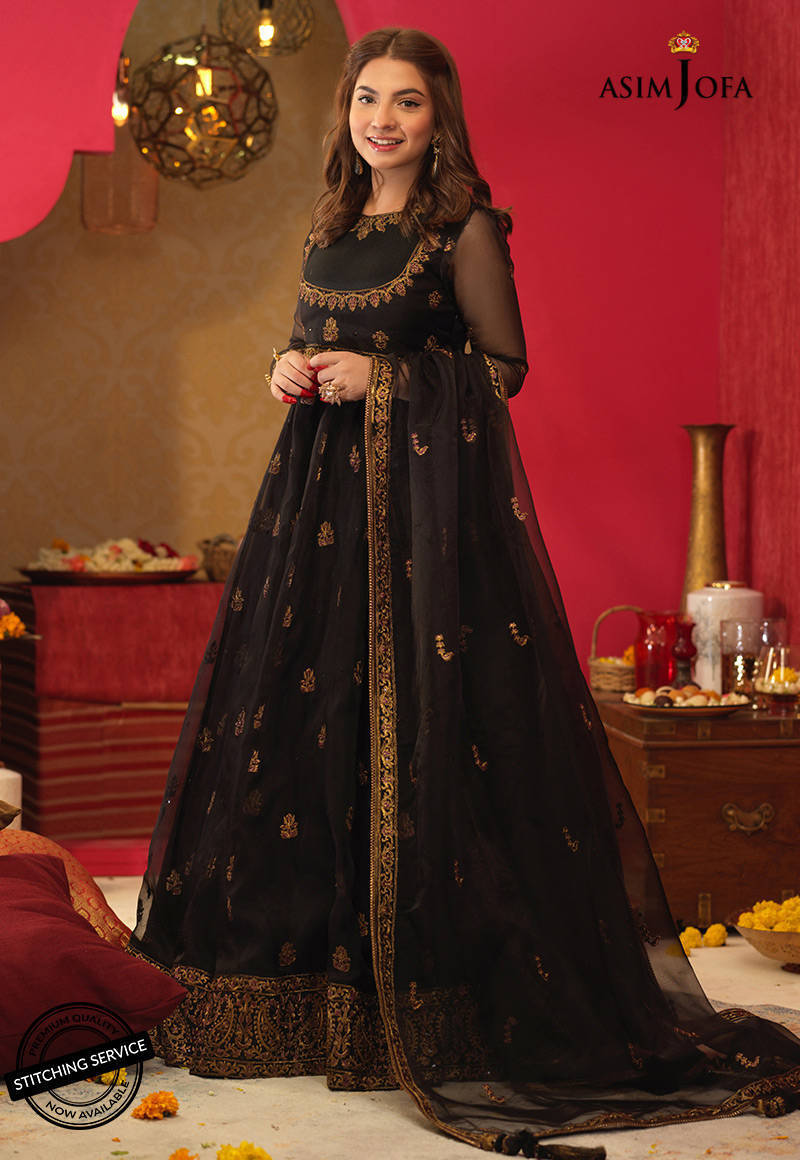 AJFC-27 EMBROIDERED ORGANZA 3 PCS