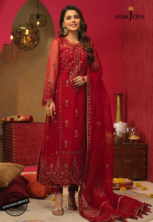 AJFC-21 EMBROIDERED ORGANZA 3 PCS